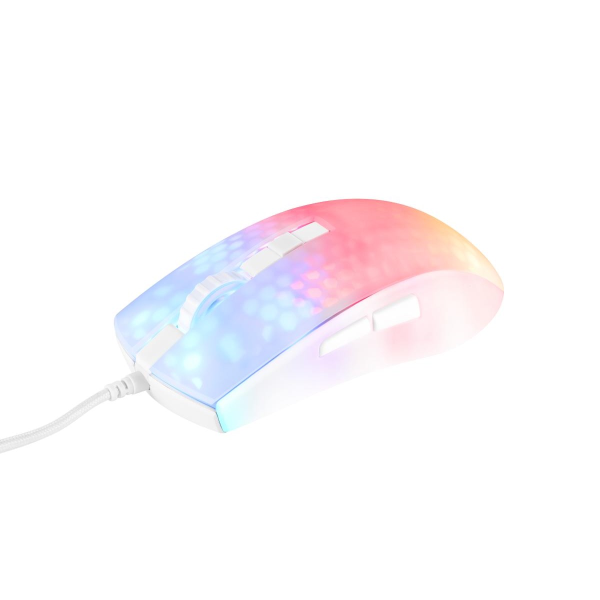 DELTACO GAMING Miš WM87 Polu-transparentan RGB Ultralagan, USB, BIJELI