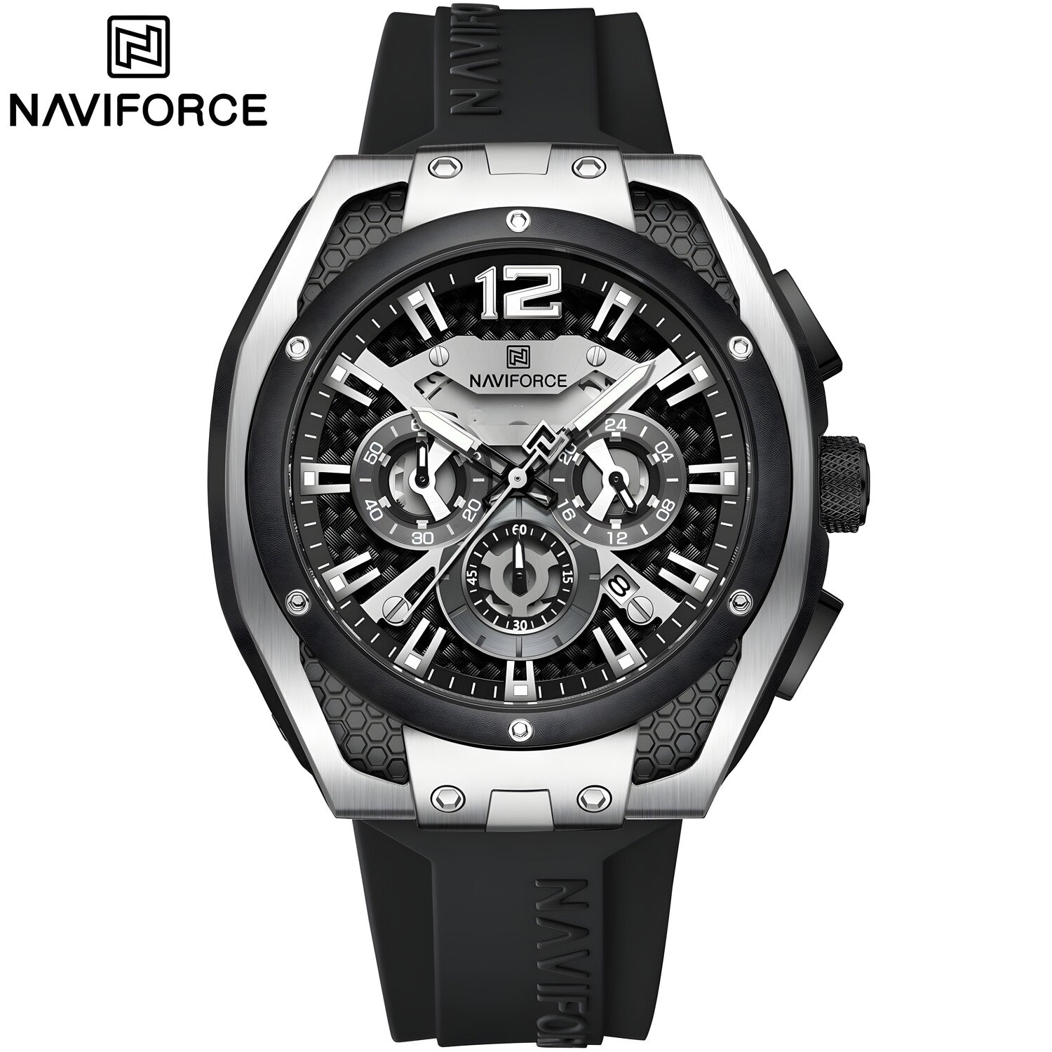 Sat NAVIFORCE MA-38607 - Crna / Srebrna KP38607