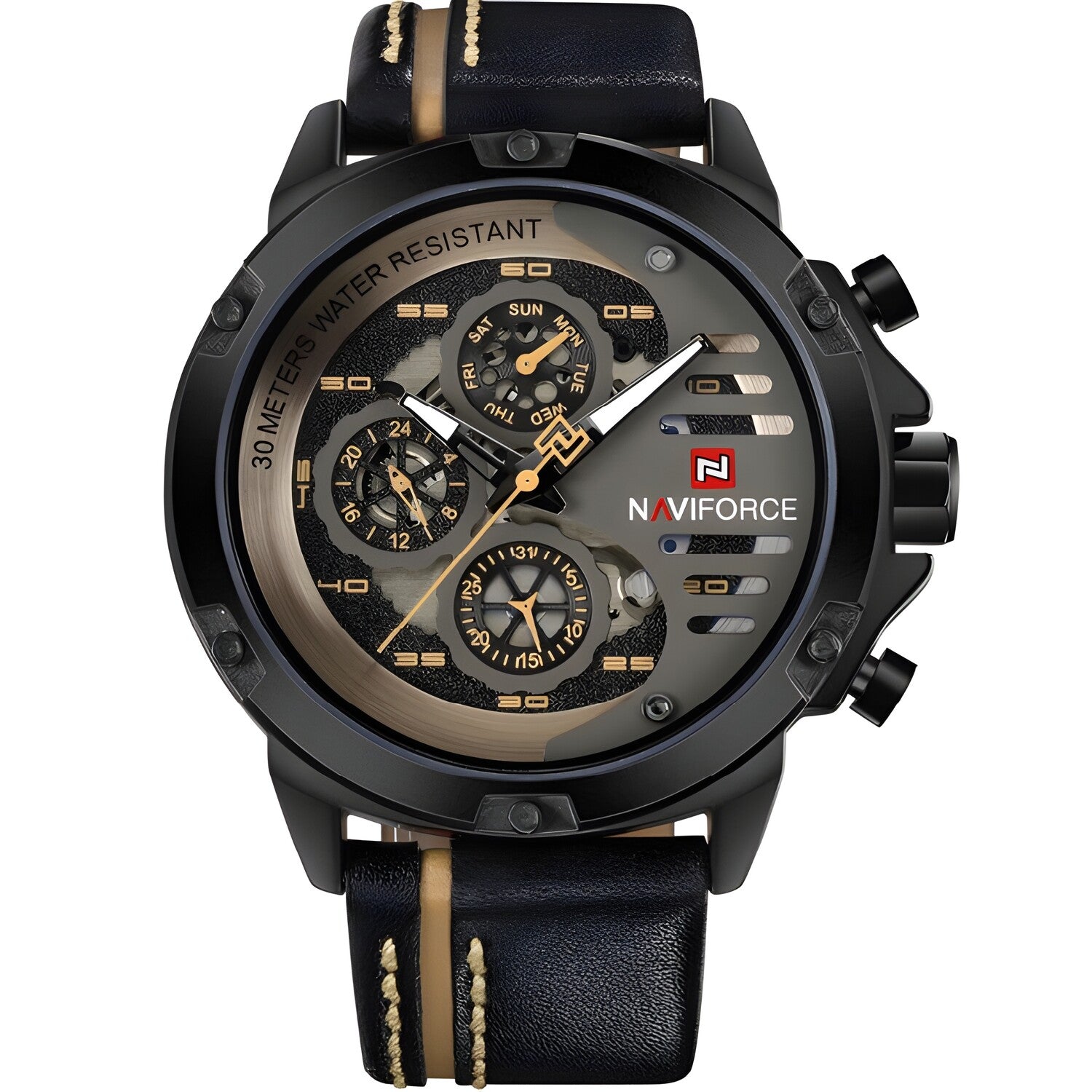 Sat NAVIFORCE PR-2842 - Crni / Smeđi KP2842