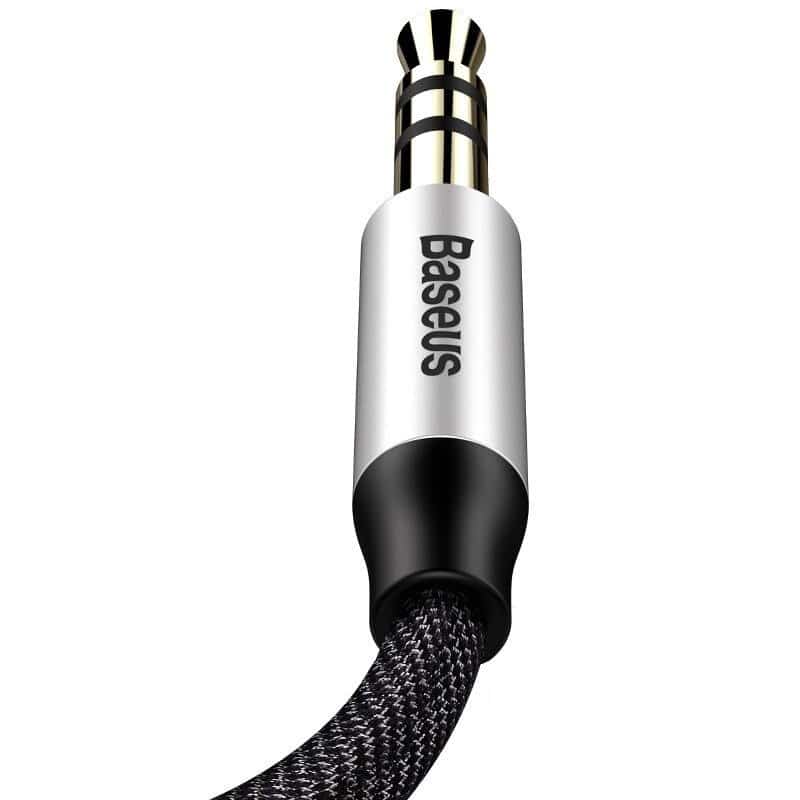 Baseus Yiven M30 3,5 mm AUX audio kabel 1 m crno/srebrni