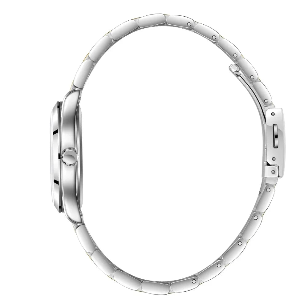 RUČNI SAT LEE COOPER 8302 - Brojčanik sedef, remen zlatna - srebrna
