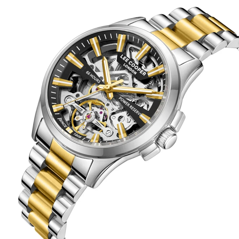 RUČNI SAT LEE COOPER 8311 - Brojčanik crna, remen zlatna - srebrna