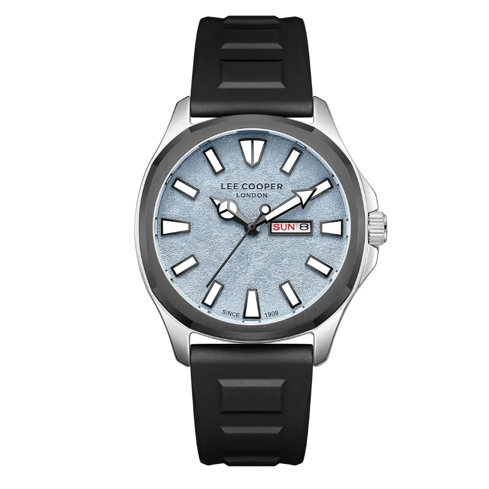 SET LEE COOPER 8364 - Brojčanik plava, remen dvobojna, kućište srebrna