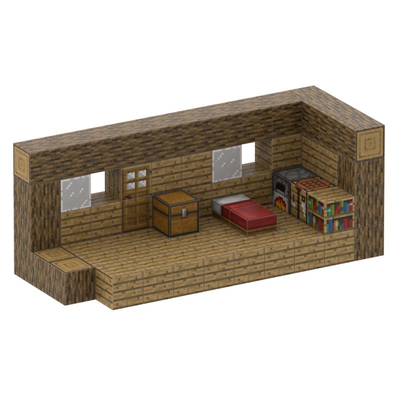 MagnetikCraft Drvena kućica, 80 komada + 3 Figure