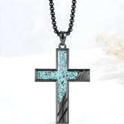 Ogrlica OC-38407 Cross - Plava / Crna KP38407