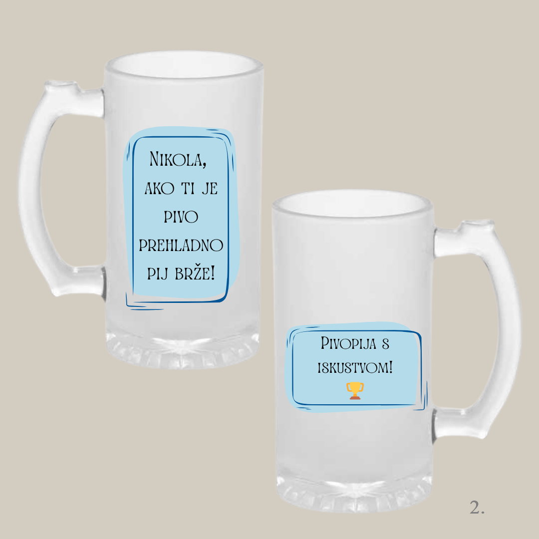 Personalizirane krigle za pivo – Unikatan poklon za rođendan, momačku, godišnjicu....