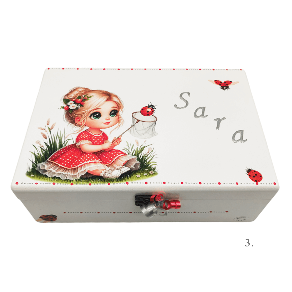 Kutija uspomena personalizirana imenom - poklon za rođenje, krštenje ili rođendan djeteta - 3. 20x30x10cm - 154382