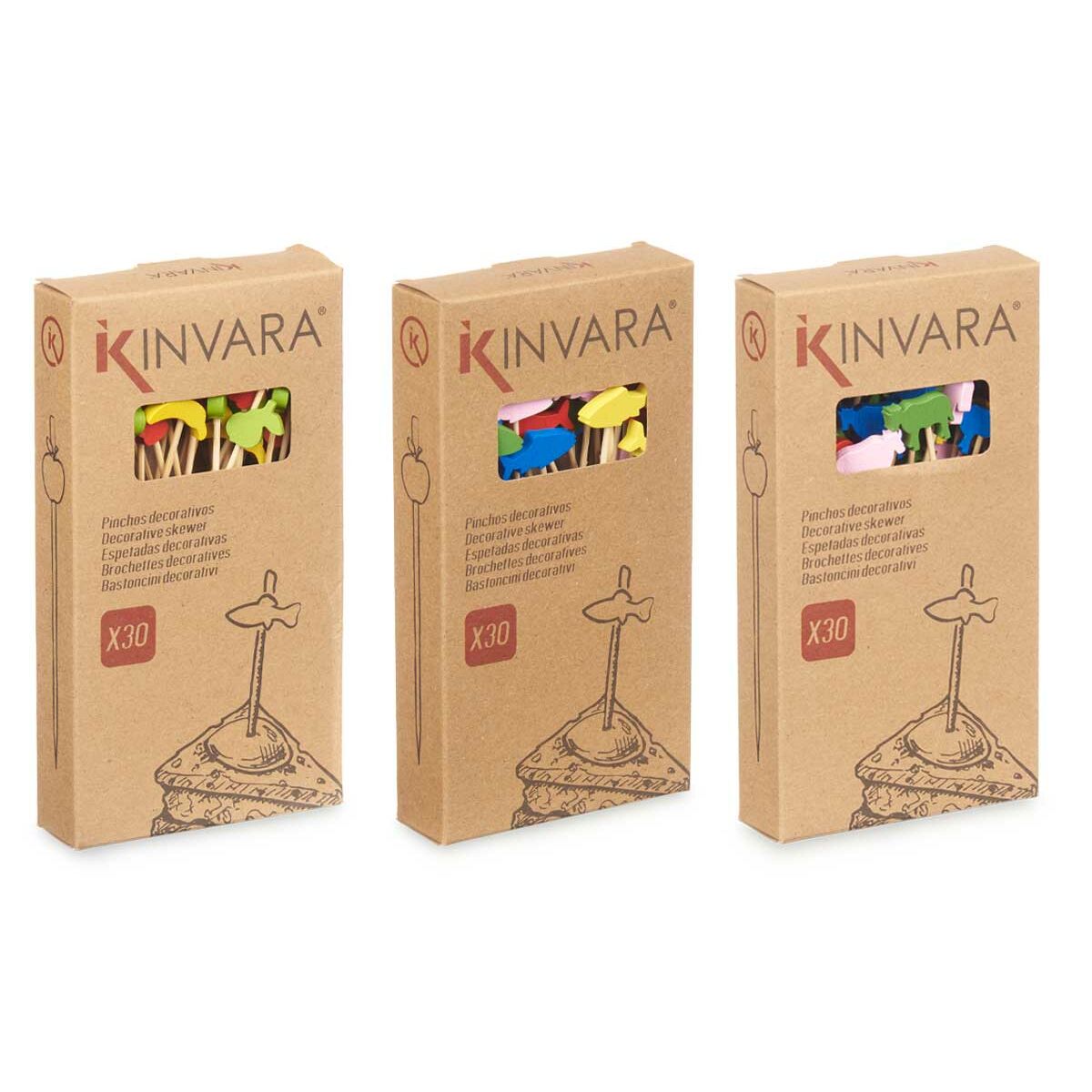 Set Štapića za Roštilj Kinvara Bambus Šiljak ukrašen (24 kom.)