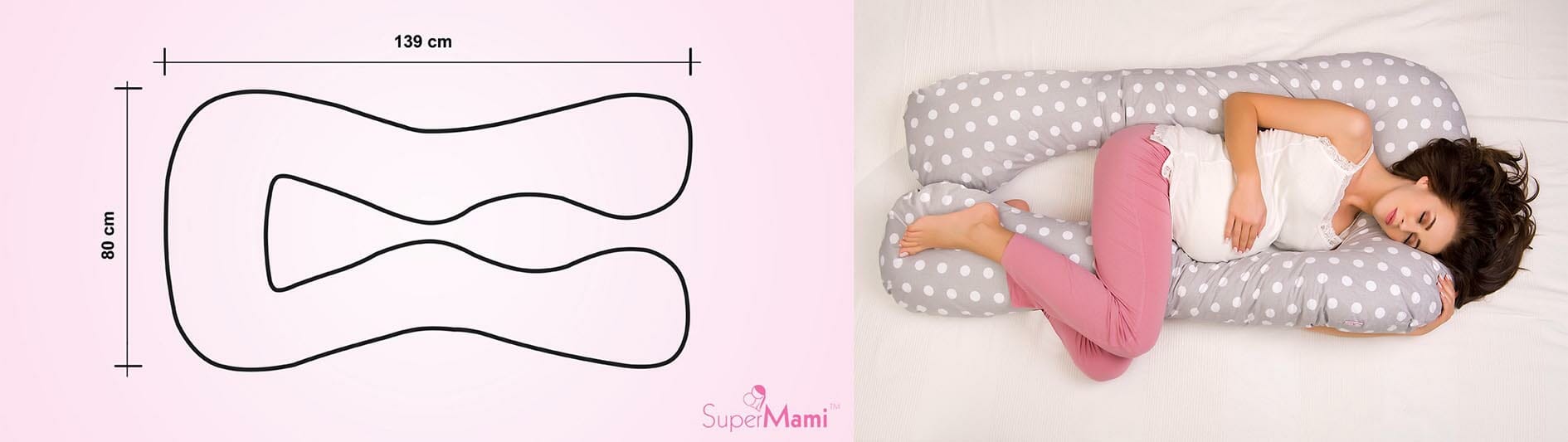 SuperMami Jastuk za dojenje tip C, boja 149 zvjezdice