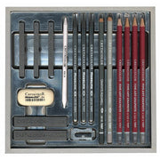 Umjetnički set Cretacolor SILVER  BOX u drvenoj kutiji 17-dij.