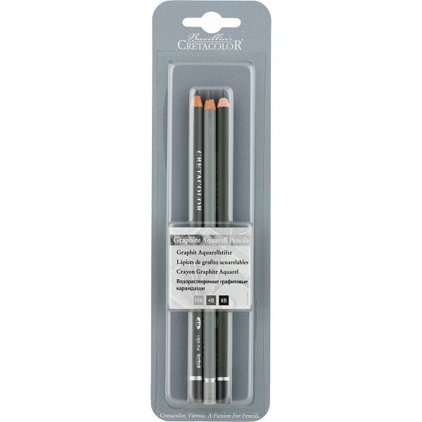 Grafitne olovke Cretacolor AQUARELL HB, 4B, 8B na blisteru