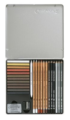 Umjetnički kpl Cretacolor creativo 27/1 (grafitne olovke, drvene boje, krede, štapić za blendanje boja, gumica…)