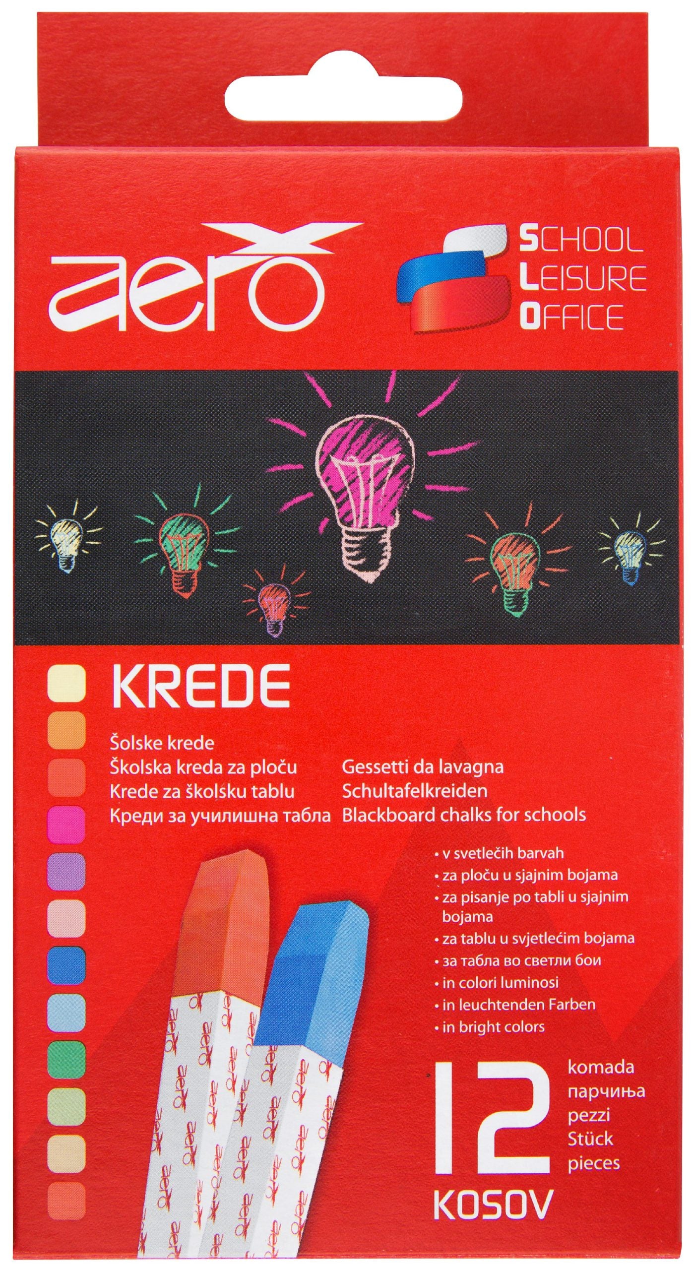 Kreda školska Aero u boji, 12/1