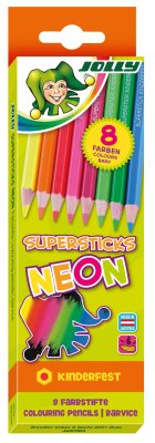 Drvene bojice Jolly kinderfest neon mix 8 kom u kartonskoj kutiji