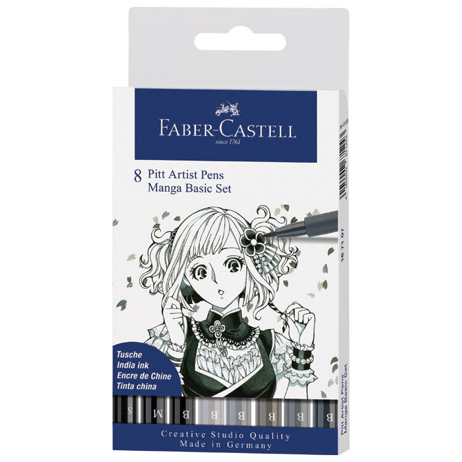 Flomaster Pitt umetniški manga osnovni komplet pk8 Faber-Castell 167107 blister