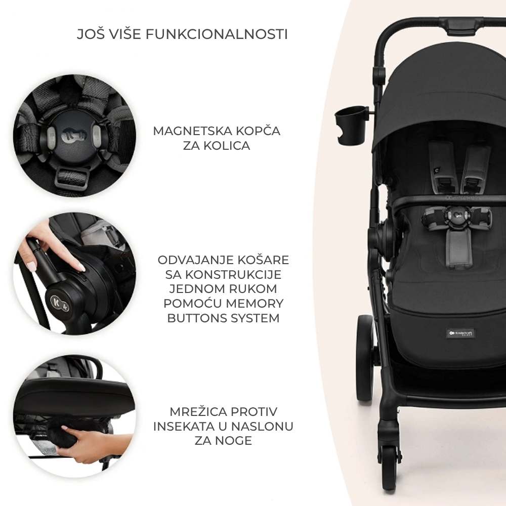 Kinderkraft dječja kolica Yoxi 2u1 - Mystic Green