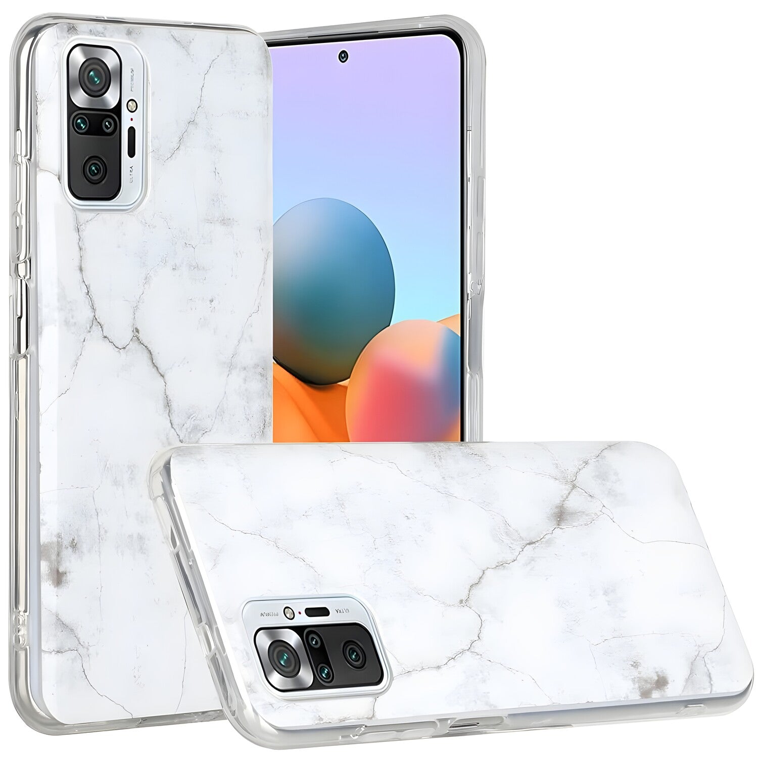 Wozinsky Marble silikonska futrola za Xiaomi Redmi Note 10/Redmi Note 10S - Bijela KP10091