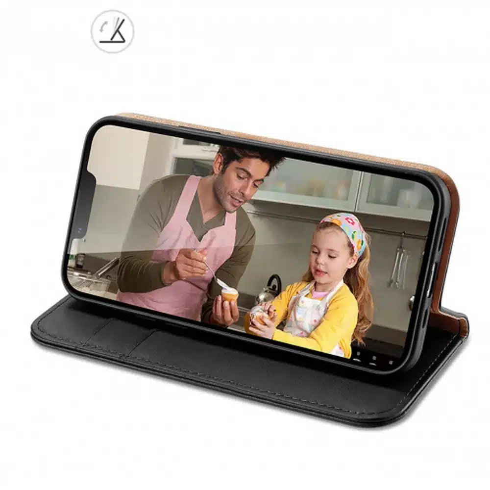 Dux Ducis Hivo bookcase torbica od kože za Apple iPhone 15 Plus crna