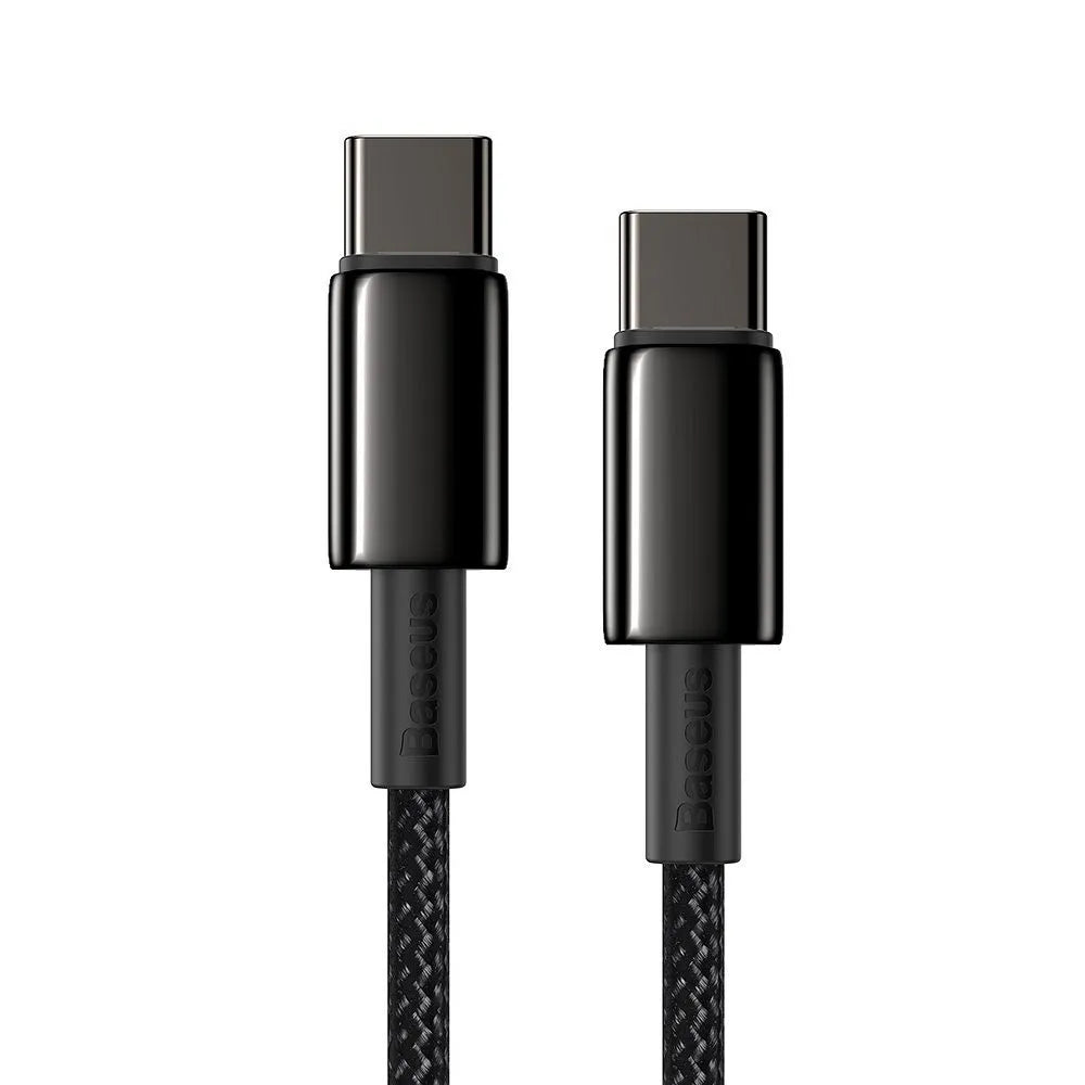 BASEUS kabel Type C do Type C PD100W Power Delivery Tungsten Gold Fast Charging CATWJ-01 1 metar crni