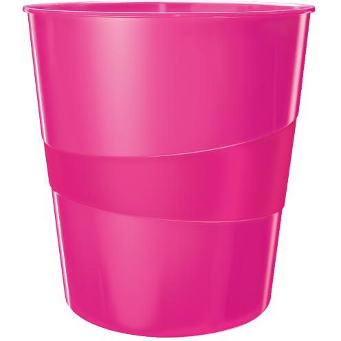 Leitz WOW Waste Bin Polistiren Ružičasto