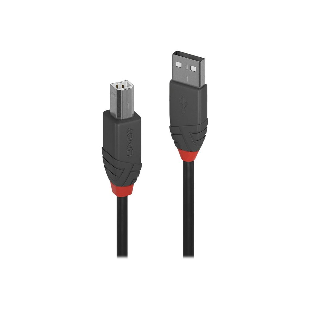 Lindy 36671 USB kabel 0,5 m USB 2.0 USB A USB B Crno, Sivo