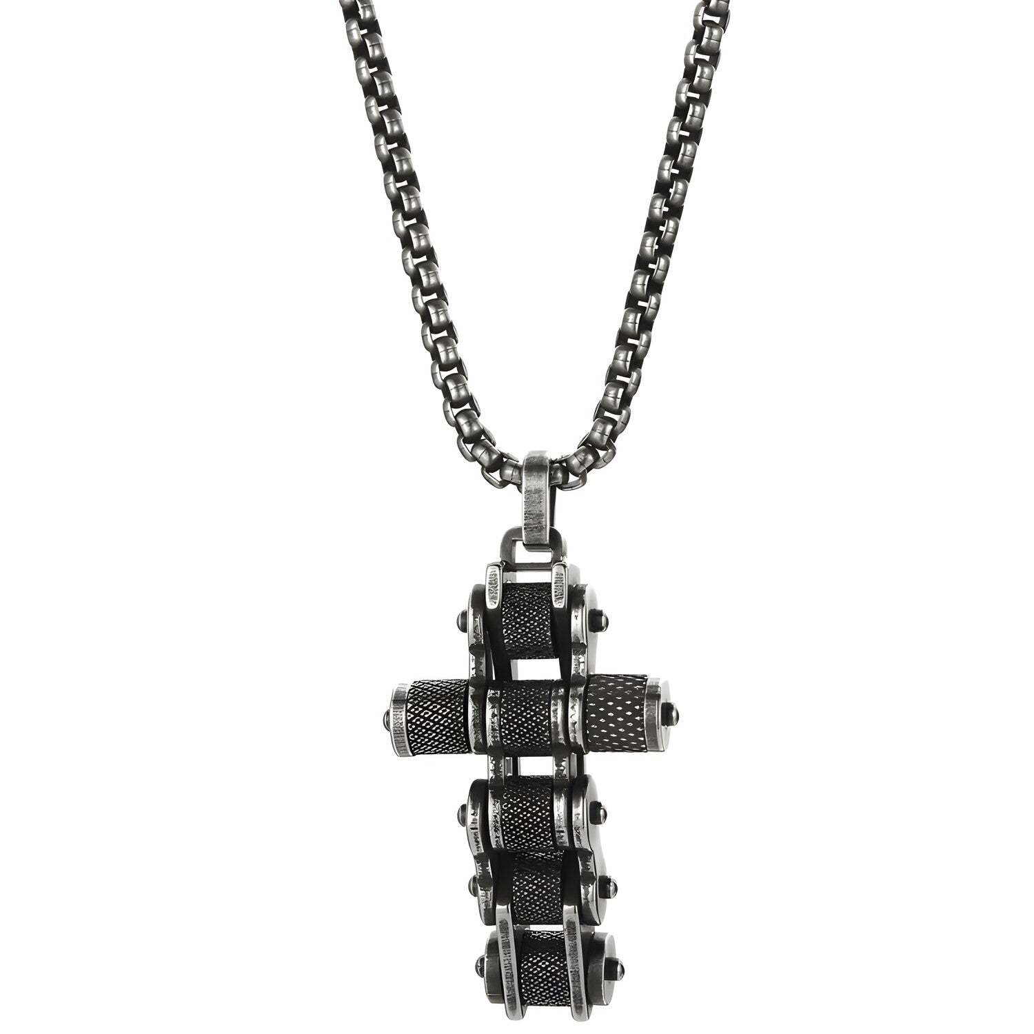 Ogrlica Chain Cross - Crna / Srebrna KP29313