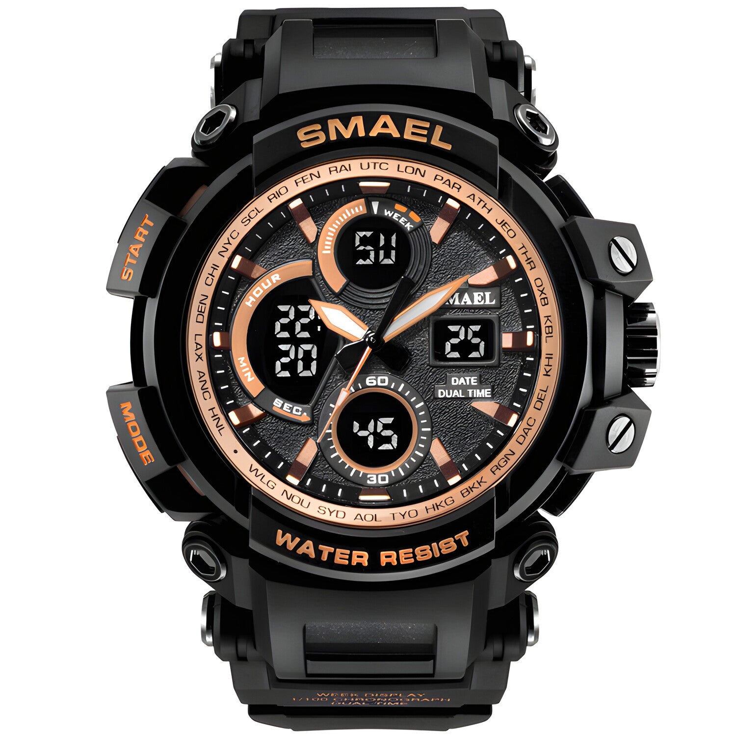 Sat SMAEL TE-4002 - Crni / Zlatni KP4002