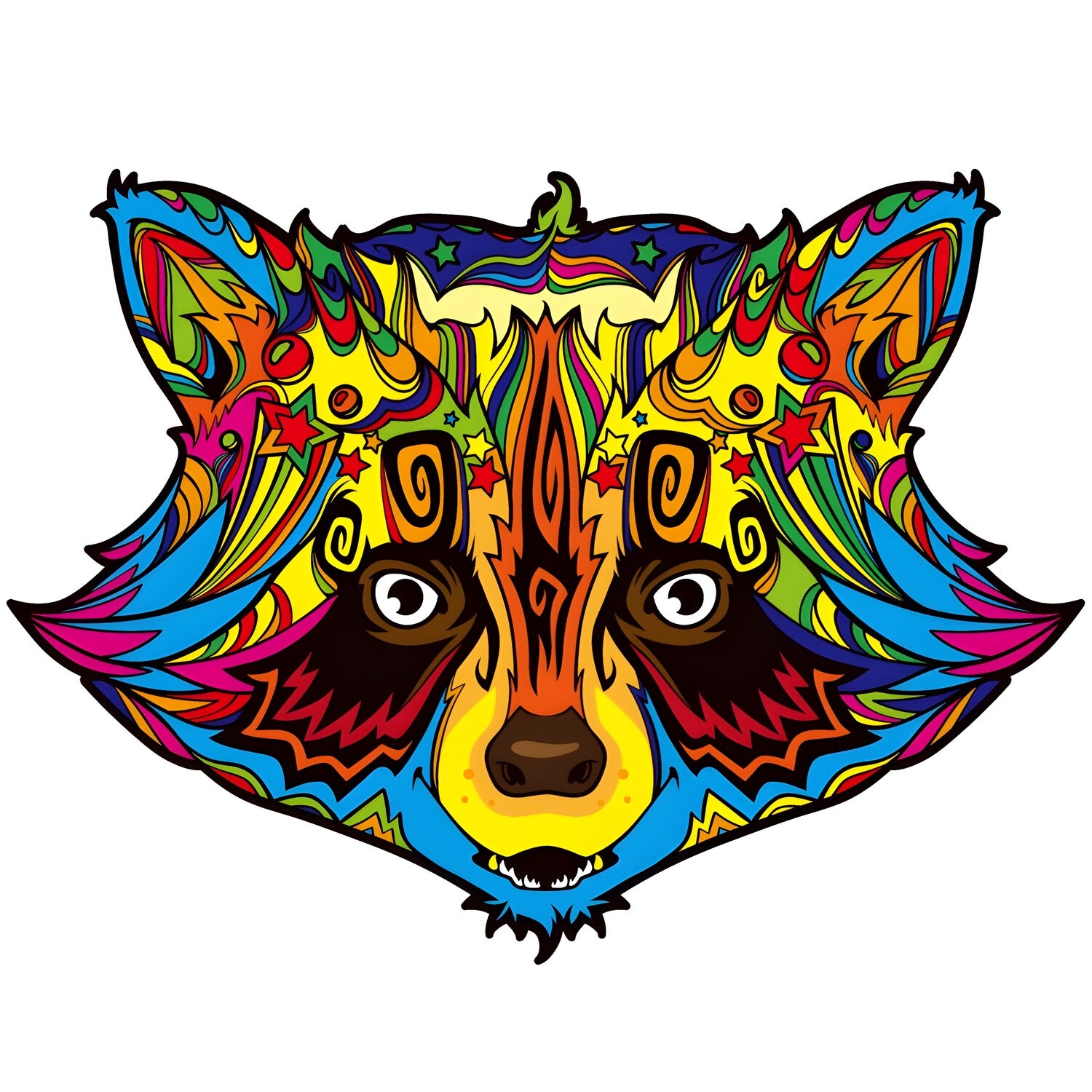 Drvene puzzle - Color Raccoon / S KP21966