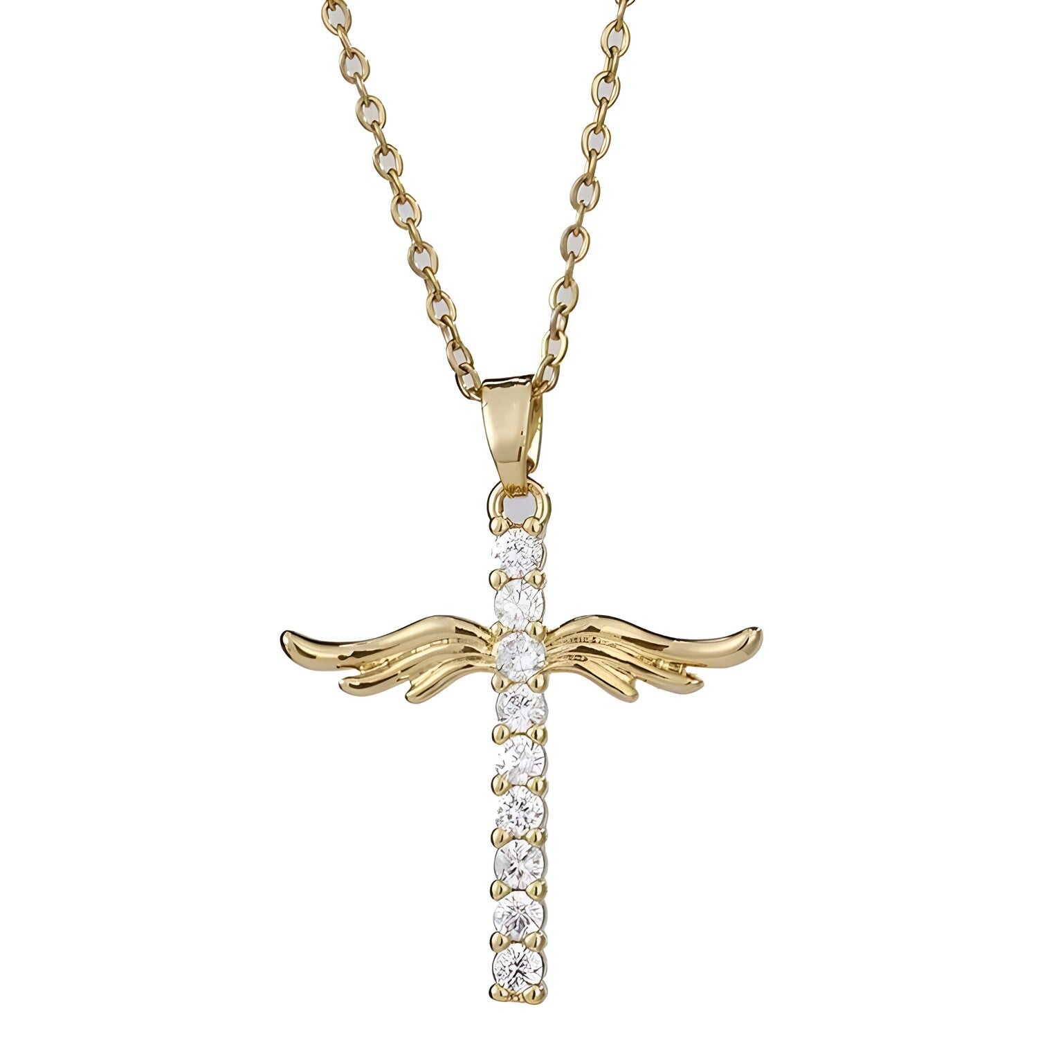 Ogrlica Cross Wings - Zlatna KP29961