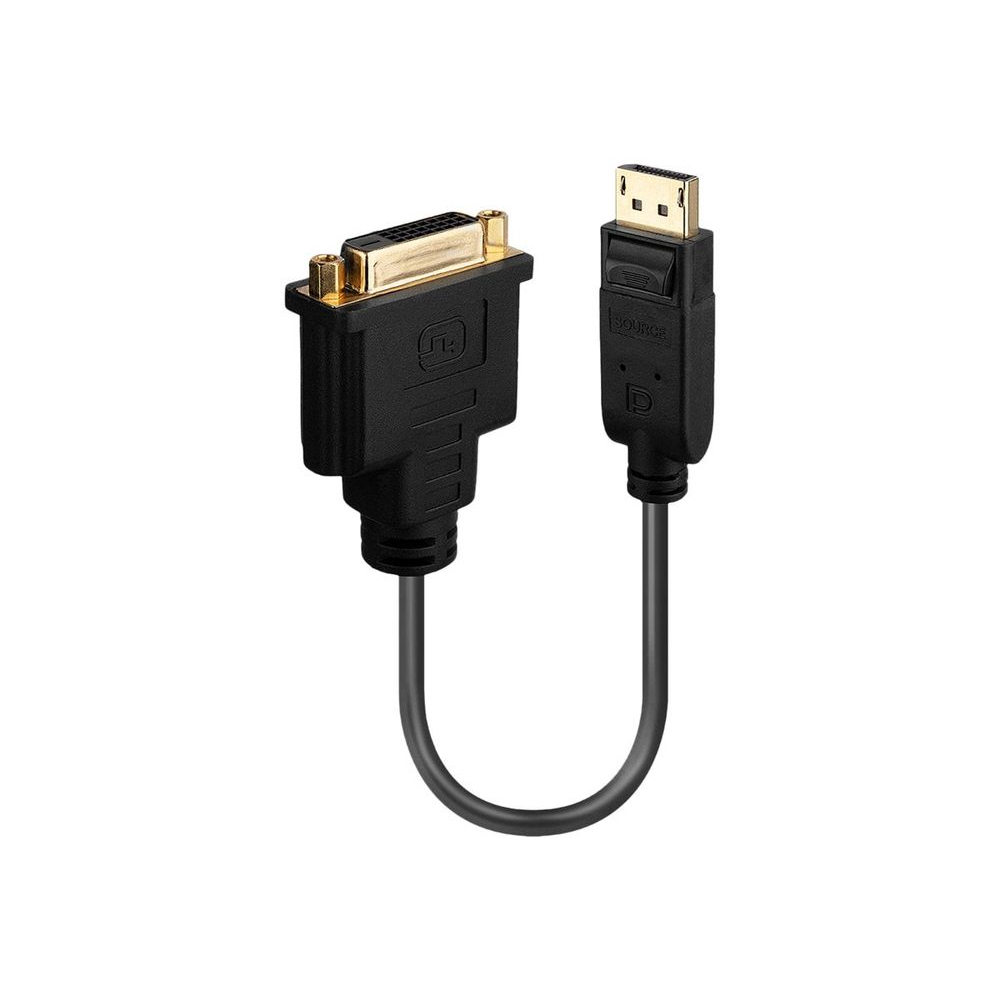 Lindy 41004 prilagodnik za video kabel 0,15 m DisplayPort DVI-D Crno
