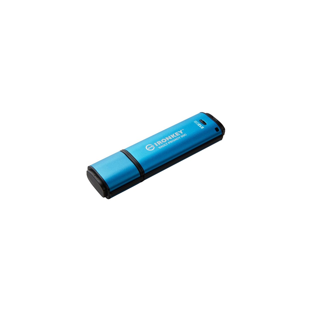 Kingston Technology IronKey Vault Privacy 50 USB izbrisivi memorijski pogon 512 GB USB Tip-C 3.2 Gen 1 (3.1 Gen 1) Crno, Plavo