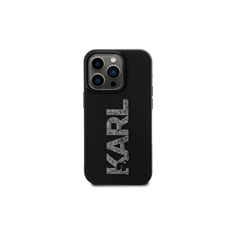 Originalna torbica KARL LAGERFELD Hardcase KLHCP15X3DMBKCK za iPhone 15 PRO MAX (3D Logo Glitter / crna)
