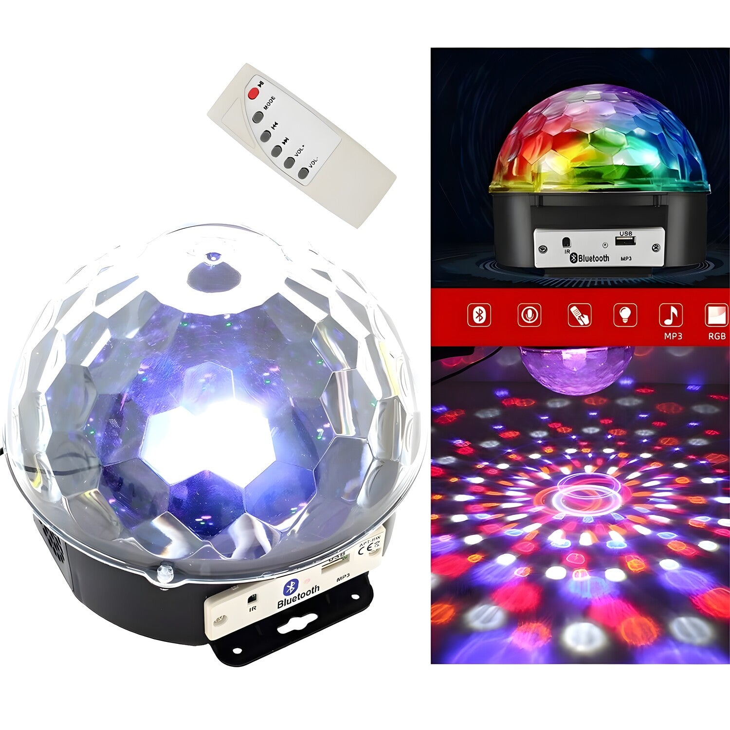 Projektor s disko kuglom - Crna / prozirna KP39252