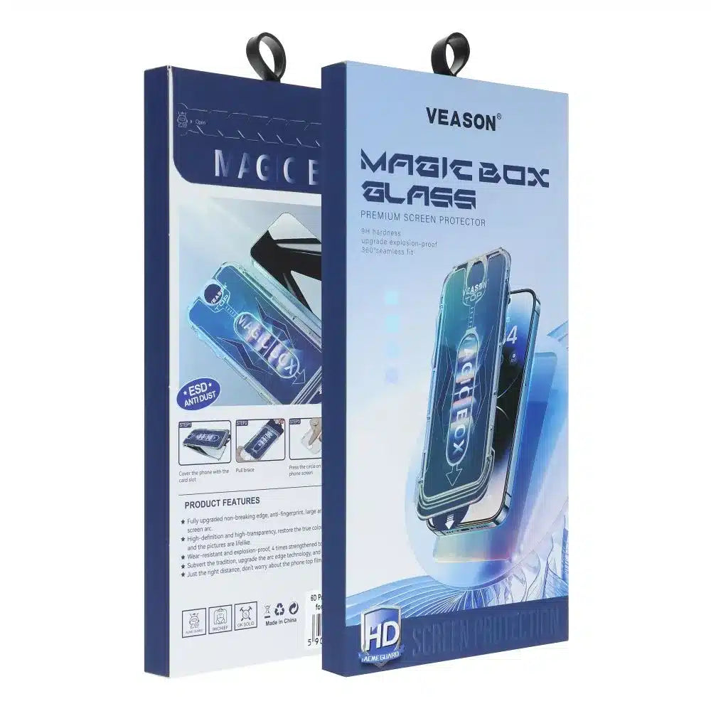 Kaljeno staklo 6D Pro Veason Easy-Install Glass – za iPhone 13 Pro/ iPhone 14 crno