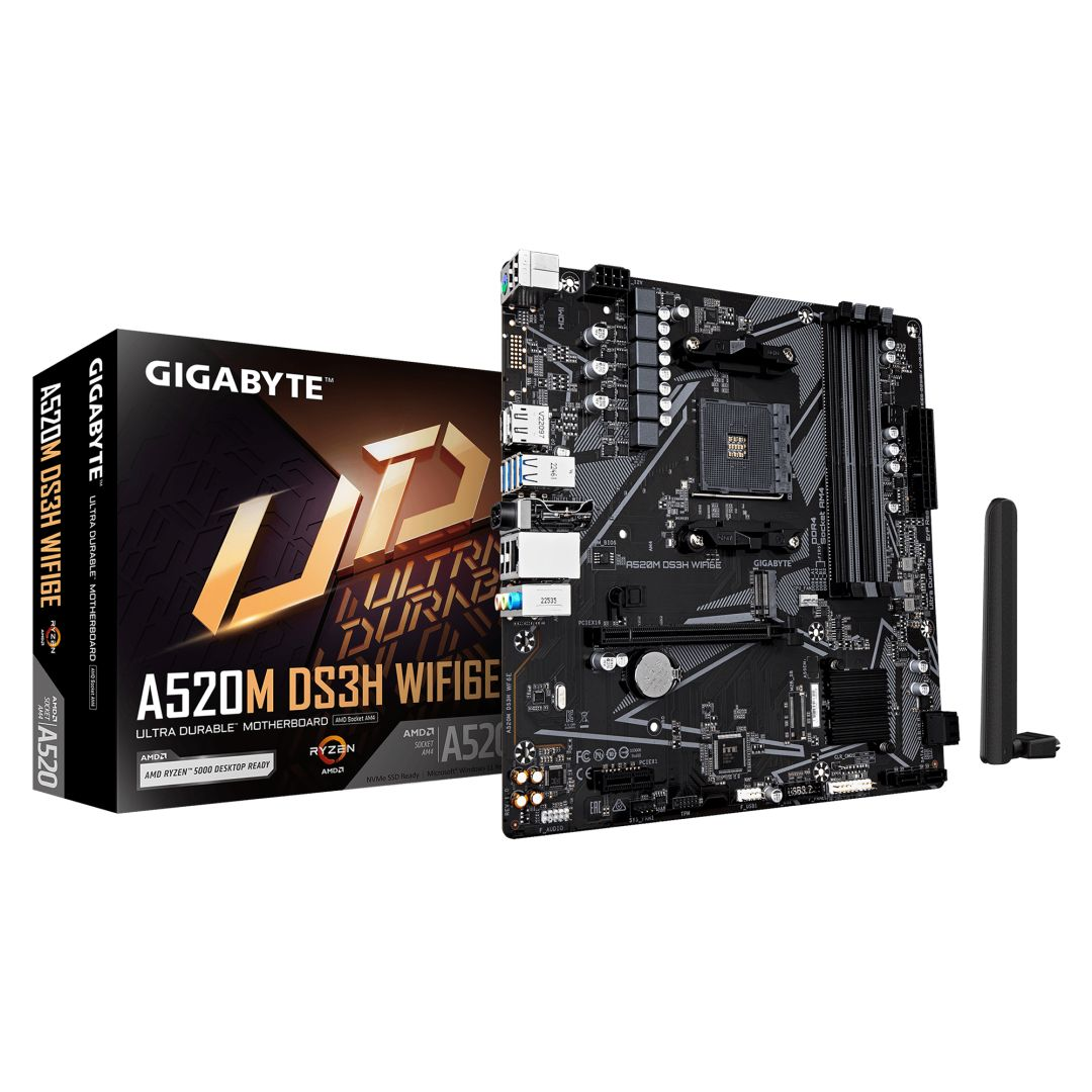 GIGABYTE A520M DS3H WIFI6E AMD A520 Priključnice AM4 Mikro ATX
