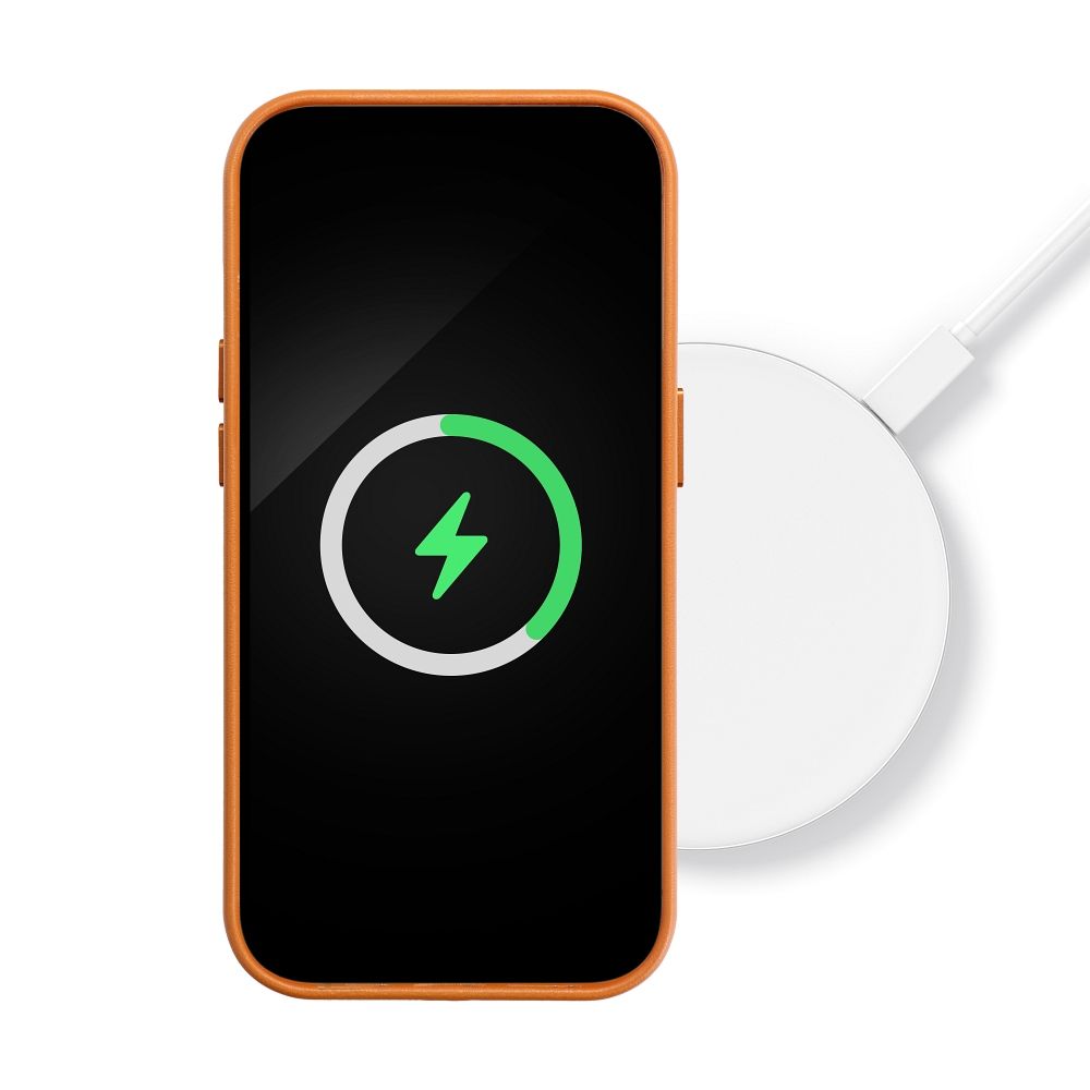 Kožna maska Mag Cover za iPhone 14 narančasta