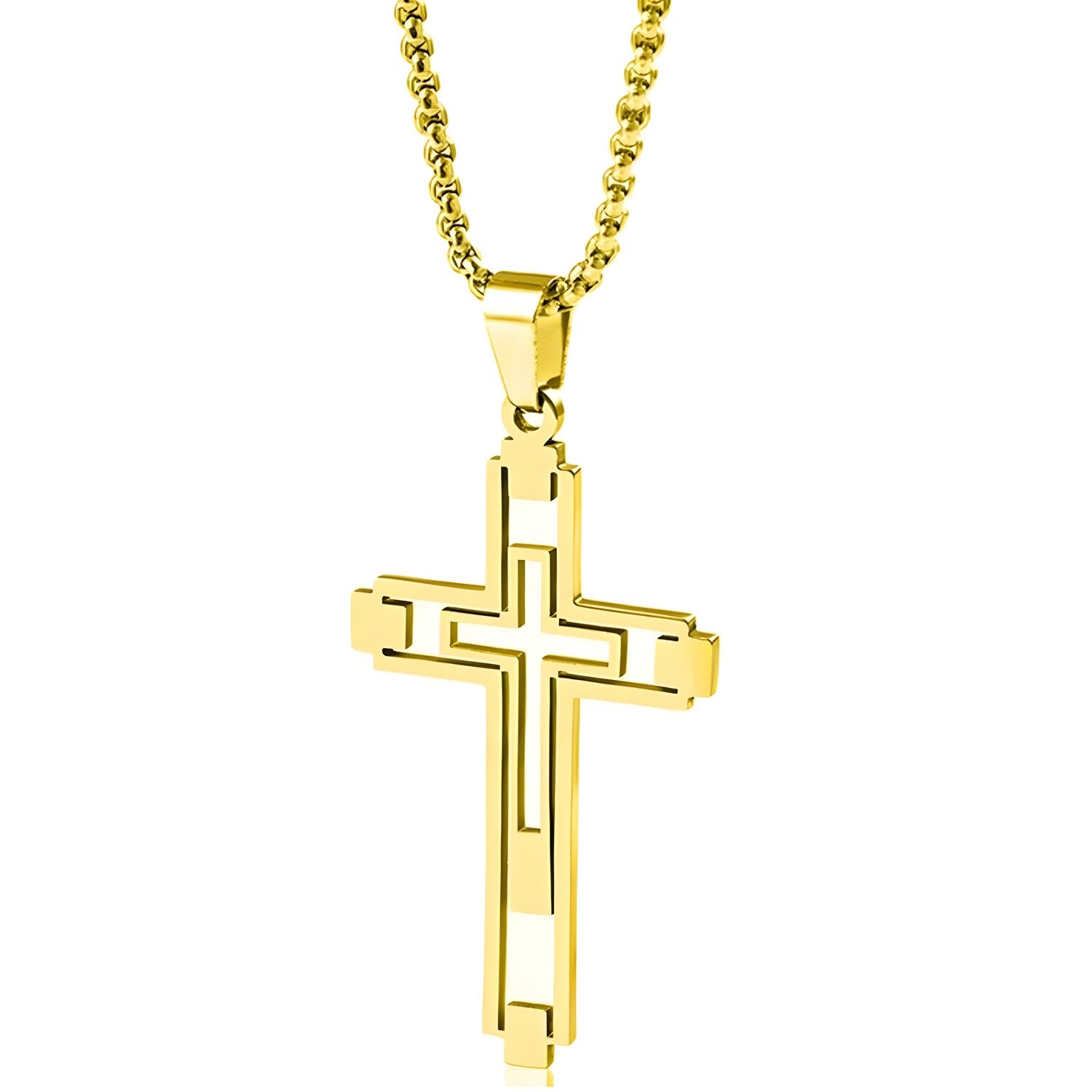 Ogrlica EM-34150 Cross - Zlatna KP34150
