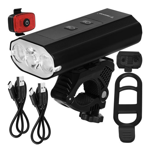 Set biciklističkih svjetala + powerbank / prednje LED 1300 lm + stražnje svjetlo, IP65