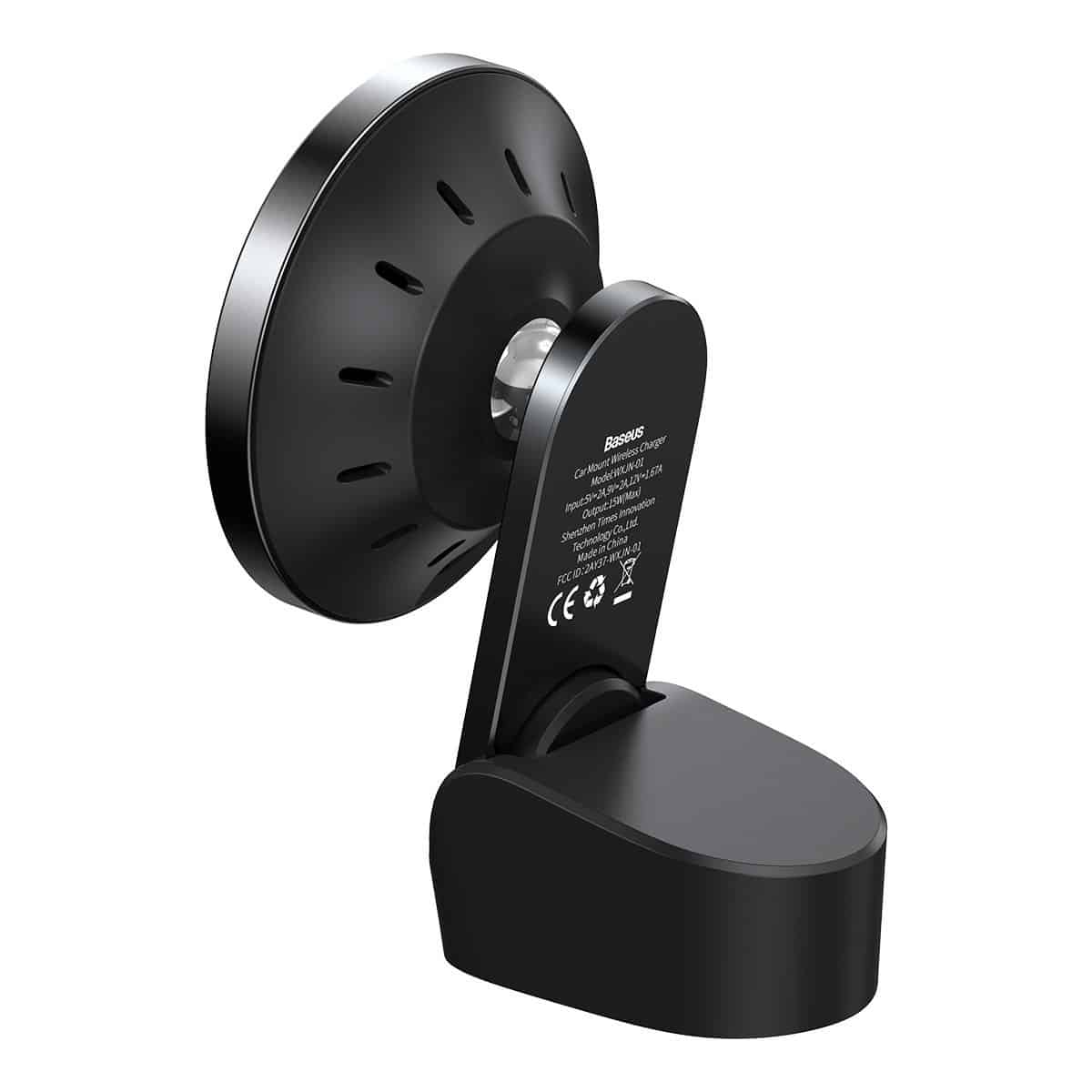 Baseus Big Energy auto nosač s bežičnim punjačem 15W za iPhone 12 (crni)