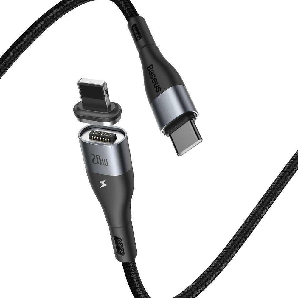 Baseus Zinc USB Type C - Lightning magnetski kabel Power Delivery 20 W 2 m crna