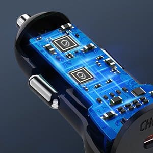 Choetech auto punjač 2x USB Type C Quick Charge Power Delivery 40W FCP AFC