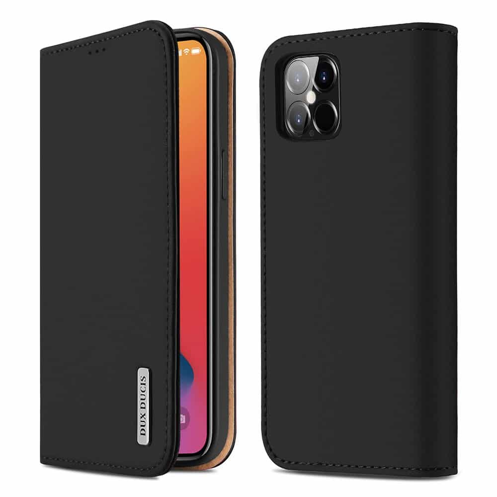 DUX DUCIS Wish Bookcase futrola od prave kože za iPhone 12 Pro Max crna