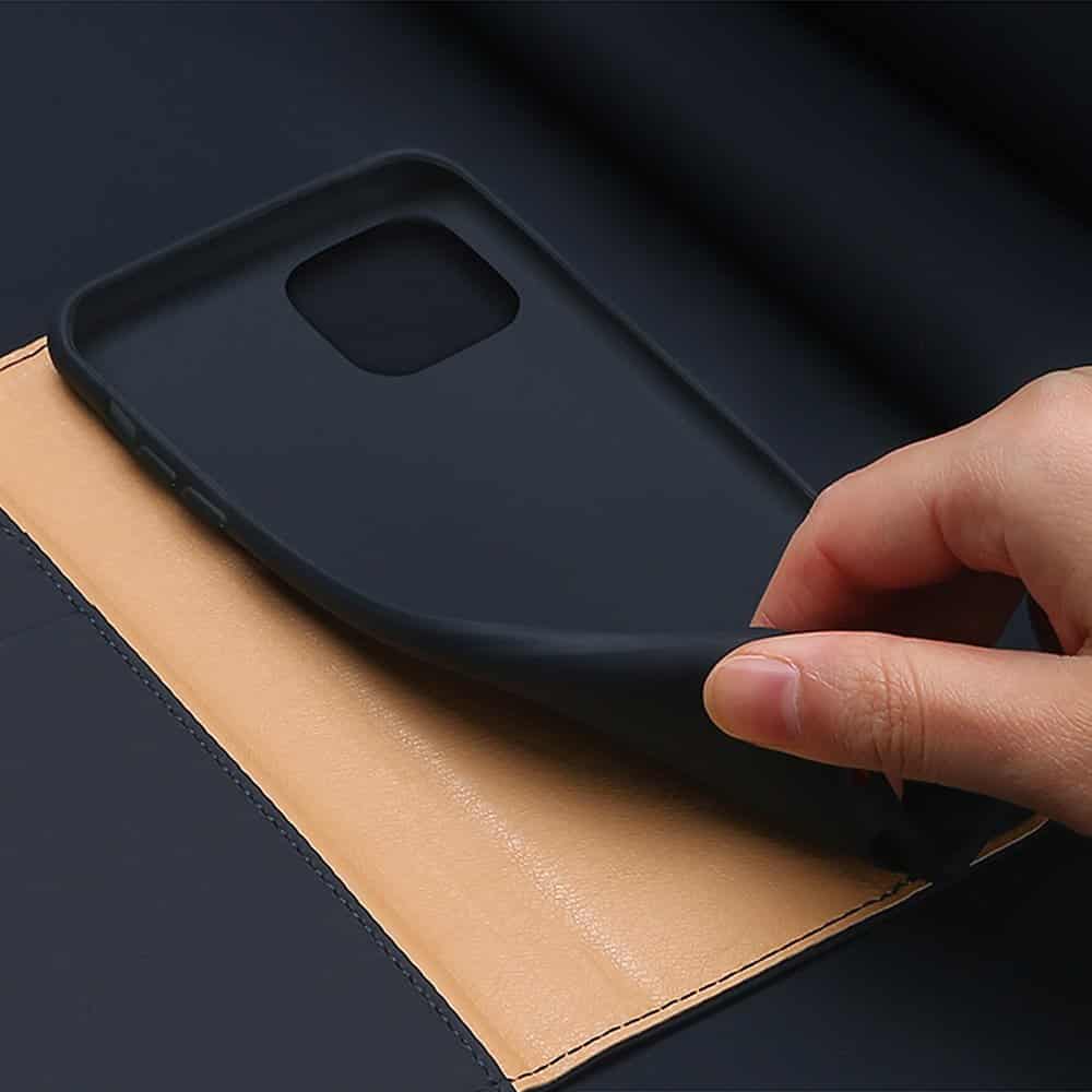 DUX DUCIS Wish Bookcase futrola od prave kože za iPhone 12 Pro Max plava