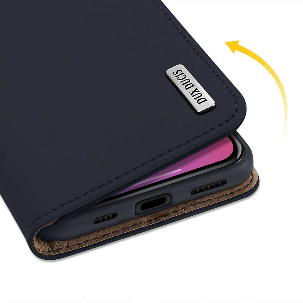 DUX DUCIS Wish Bookcase futrola od prave kože za iPhone 12 Pro Max plava
