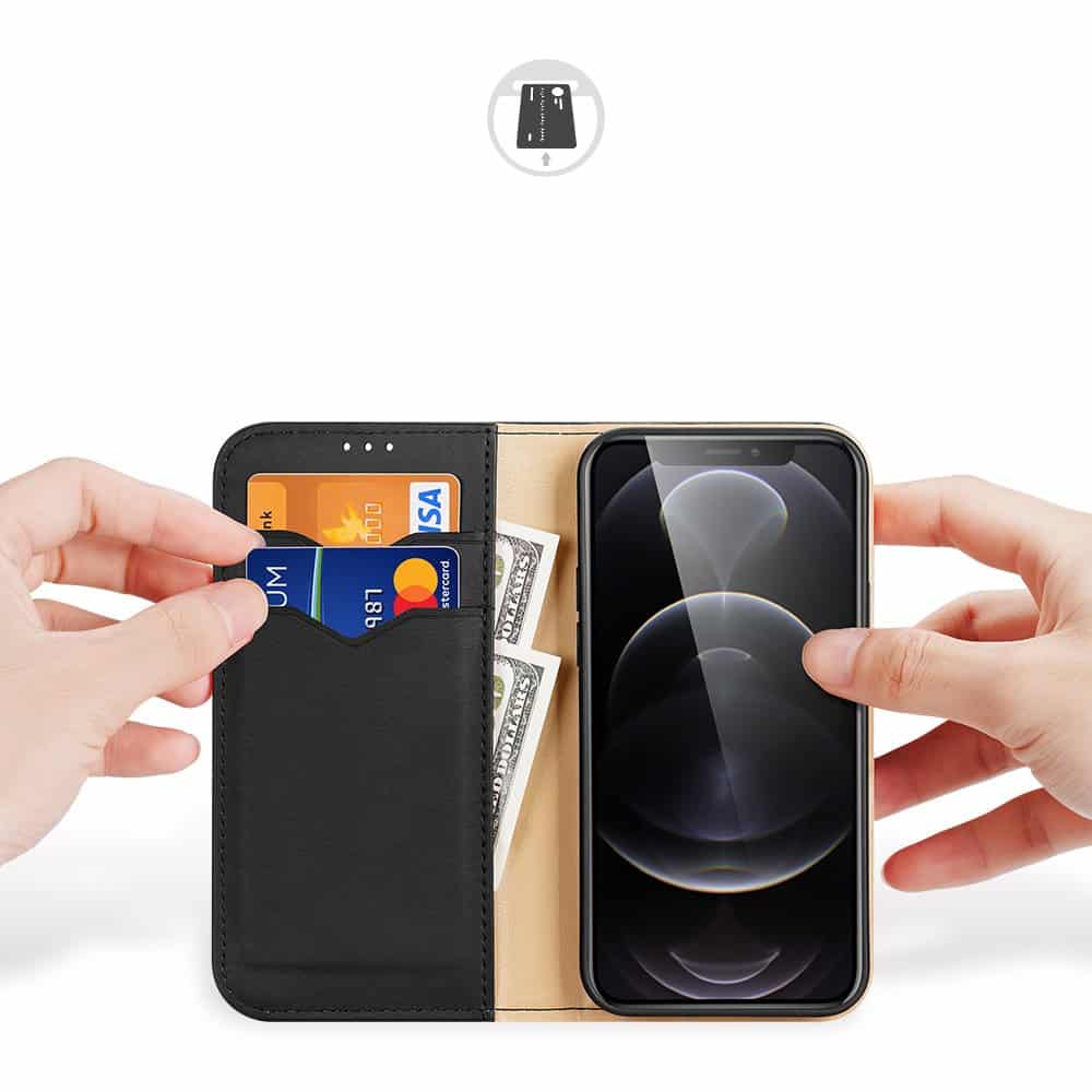 Dux Ducis Hivo bookcase torbica od prave kože za iPhone 13 Pro