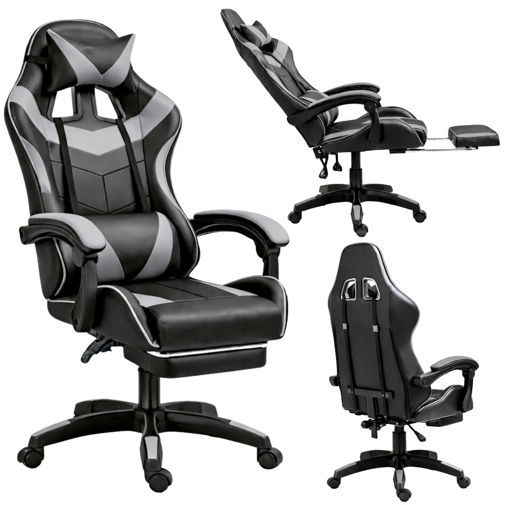 Gaming stolica sa osloncem za noge LE TOY – siva
