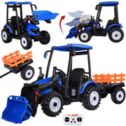 Traktor bager AKU s prikolicom plavi