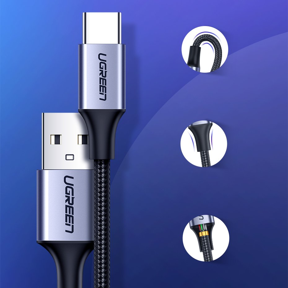 UGREEN USB Type C kabel Quick Charge 3.0 3A 1 m