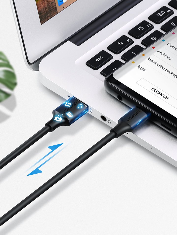 Ugreen USB - USB Type-C kabel 480 Mbps 3 A 150 cm