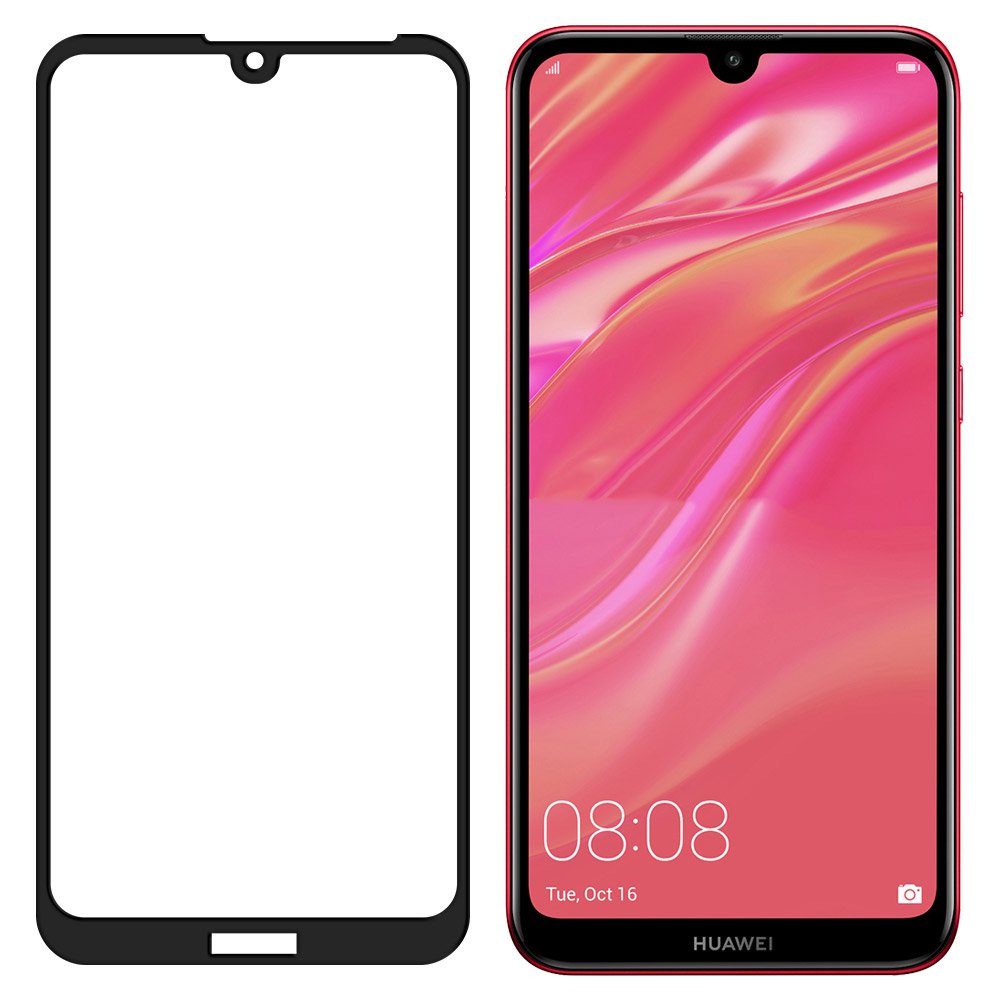 Kaljeno staklo Potpuna pokrivenost s okvirom za Huawei Y6 2019 / Huawei Y6s 2019 / Y6 Pro 2019 crno